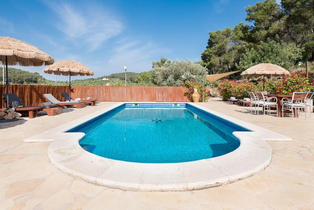 Casa Can Lluc Con Piscina, Jardin Y Vista Al Campo Sant Miquel De Balansat Exterior photo